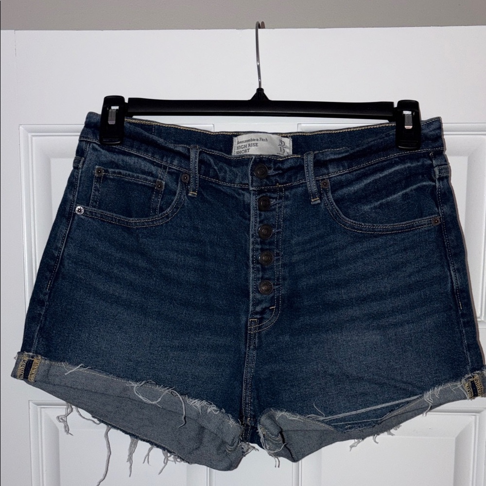 Abercrombie & Fitch Dark Blue Jean Shorts